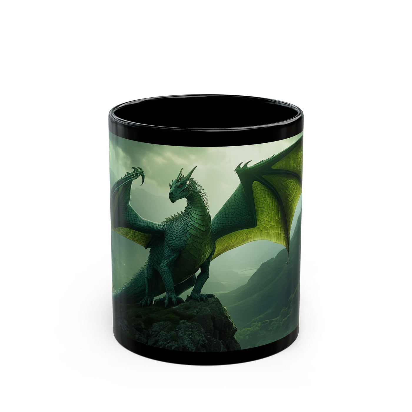 Emerald Wyrm Dragon Mug dark fantasy dragon gift from The Ember Hoard
