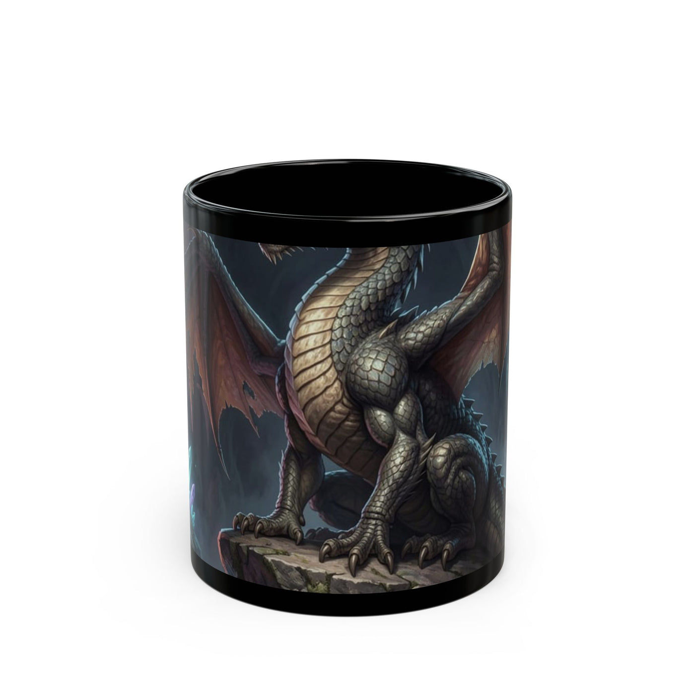 Crystal Cavern Dragon Mug dark fantasy dragon gift from The Ember Hoard