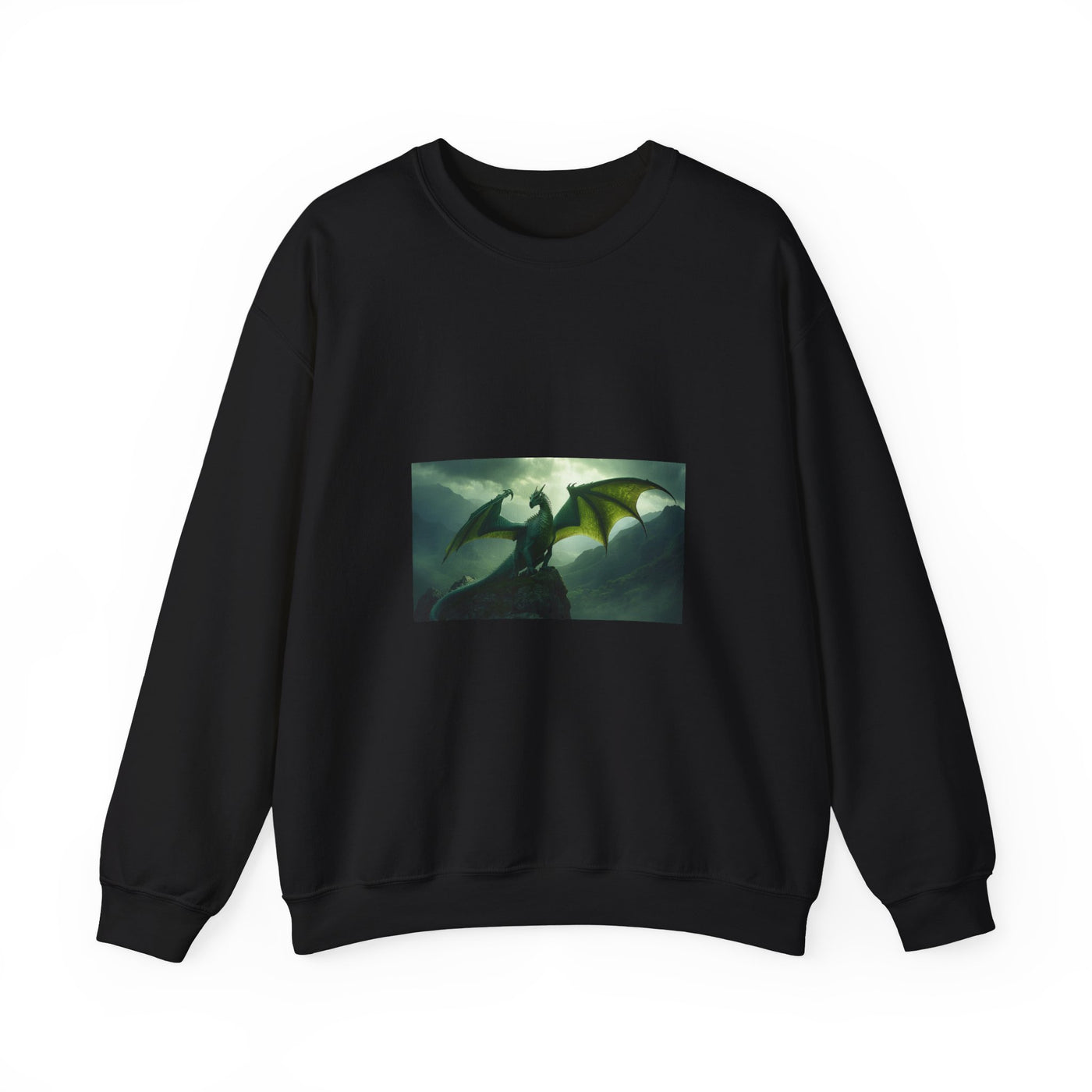 Emerald Wyrm Dragon Crewneck Sweatshirt dark fantasy dragon gift from The Ember Hoard