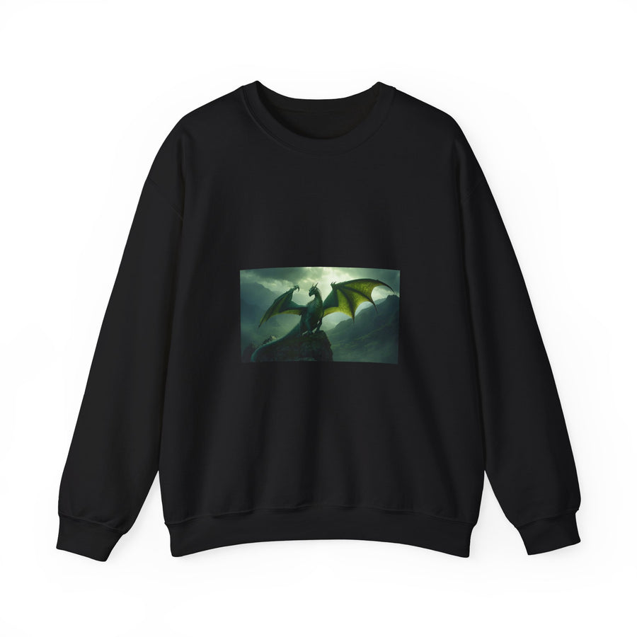 Emerald Wyrm Dragon Crewneck Sweatshirt dark fantasy dragon gift from The Ember Hoard