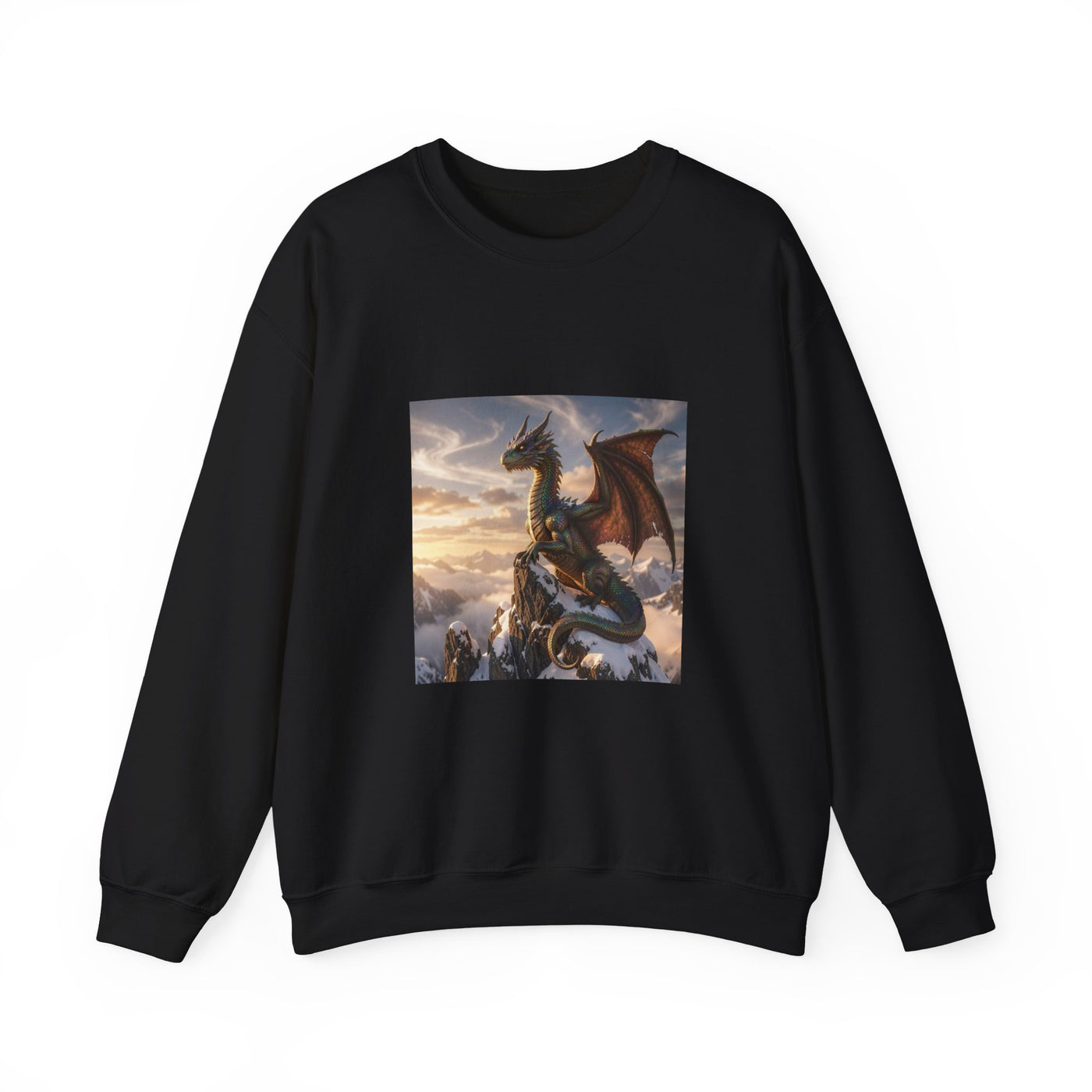 Alpine Crown Dragon Crewneck Sweatshirt dark fantasy dragon gift from The Ember Hoard
