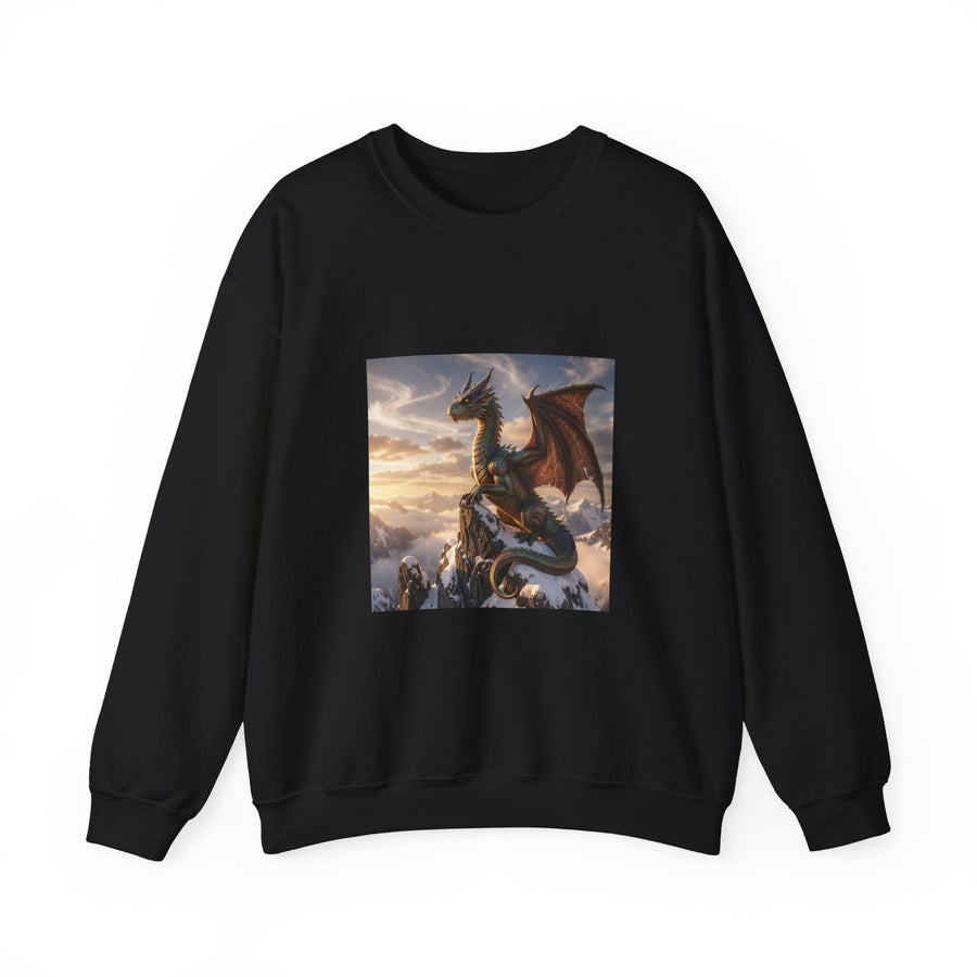 Alpine Crown Dragon Crewneck Sweatshirt dark fantasy dragon gift from The Ember Hoard
