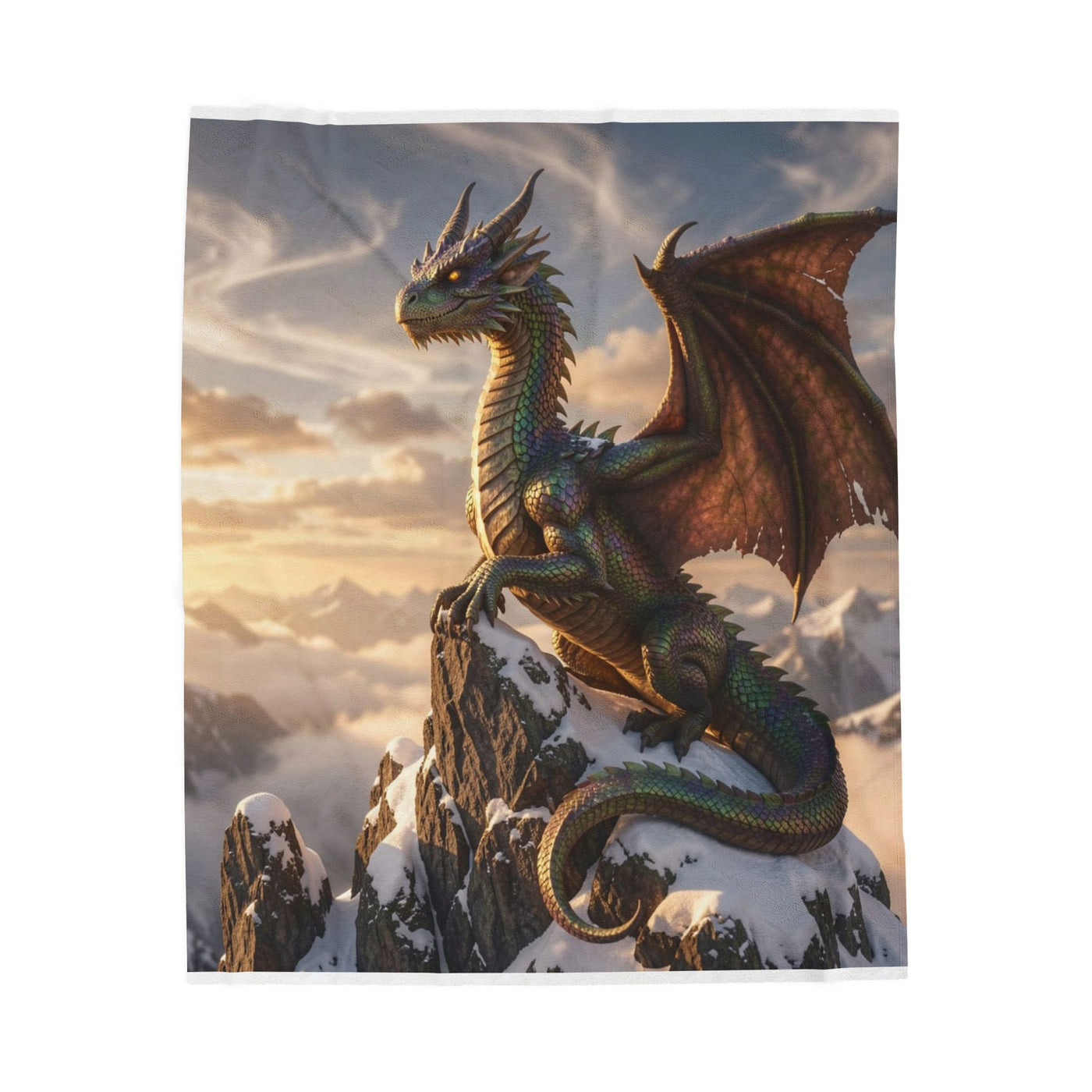 Alpine Crown Dragon Plush Blanket dark fantasy dragon gift from The Ember Hoard