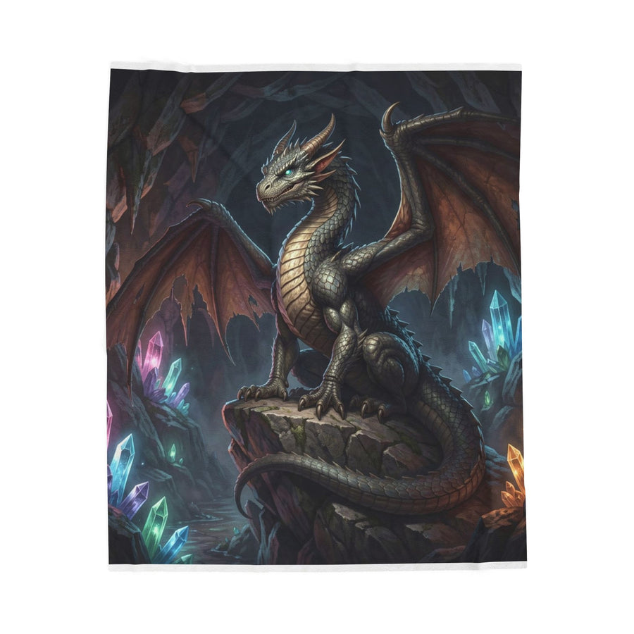 Crystal Cavern Dragon Plush Blanket dark fantasy dragon gift from The Ember Hoard