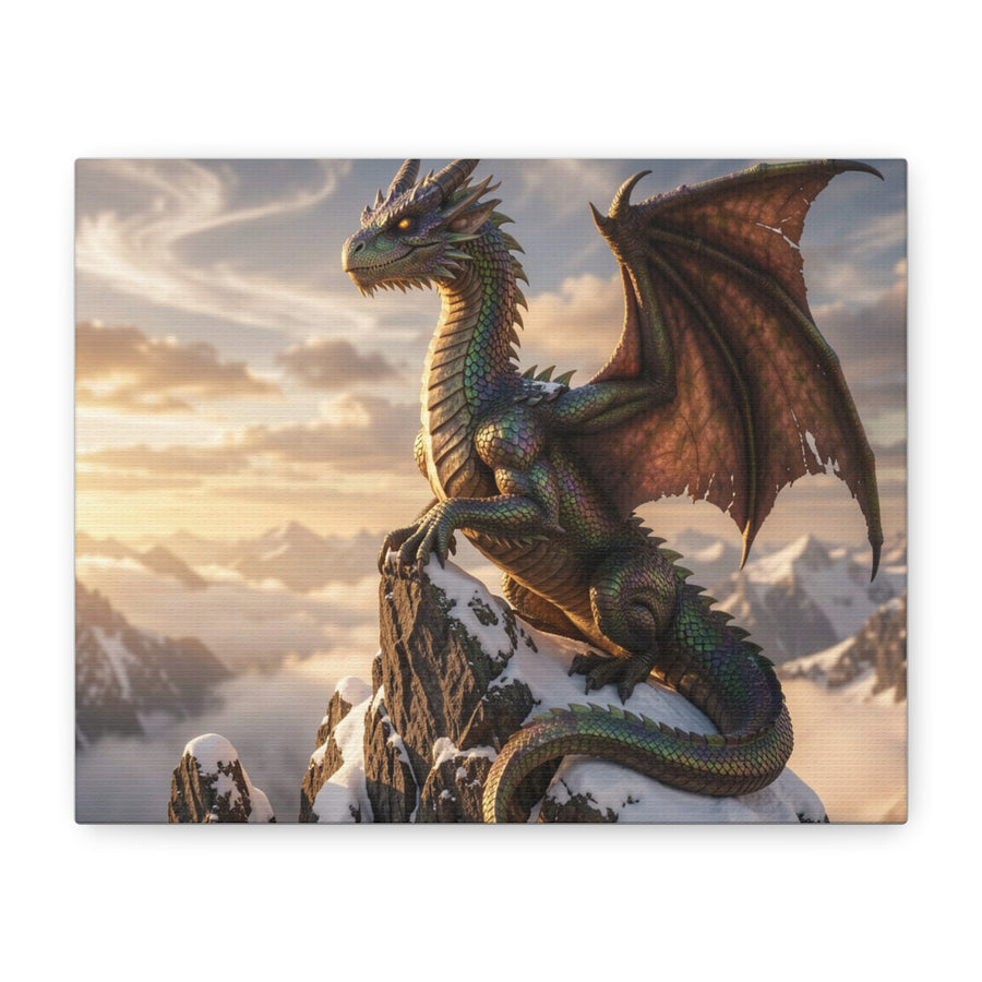 Alpine Crown Dragon Canvas Wall Art dark fantasy dragon gift from The Ember Hoard