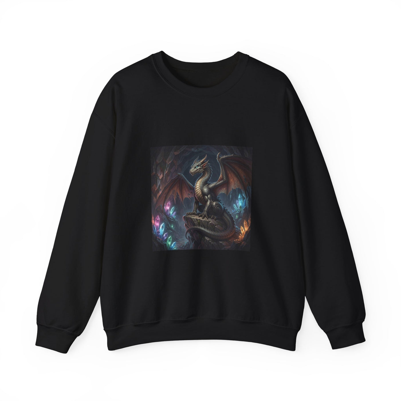 Crystal Cavern Dragon Crewneck Sweatshirt dark fantasy dragon gift from The Ember Hoard