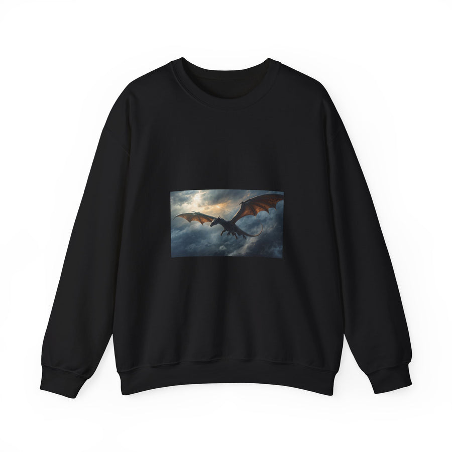 Skyfire Sovereign Dragon Crewneck Sweatshirt dark fantasy dragon gift from The Ember Hoard