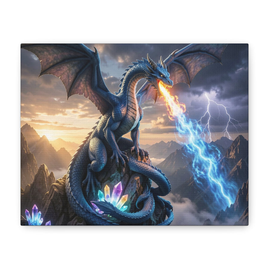 Stormfire Dragon Canvas Wall Art dark fantasy dragon gift from The Ember Hoard