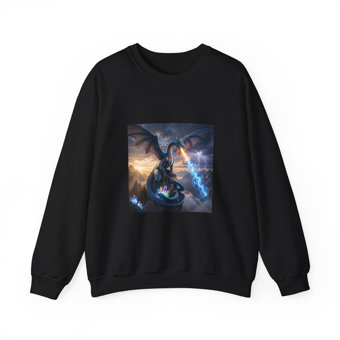 Stormfire Dragon Crewneck Sweatshirt dark fantasy dragon gift from The Ember Hoard