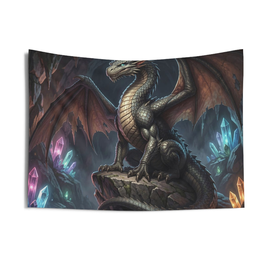 Crystal Cavern Dragon Wall Tapestry dark fantasy dragon gift from The Ember Hoard