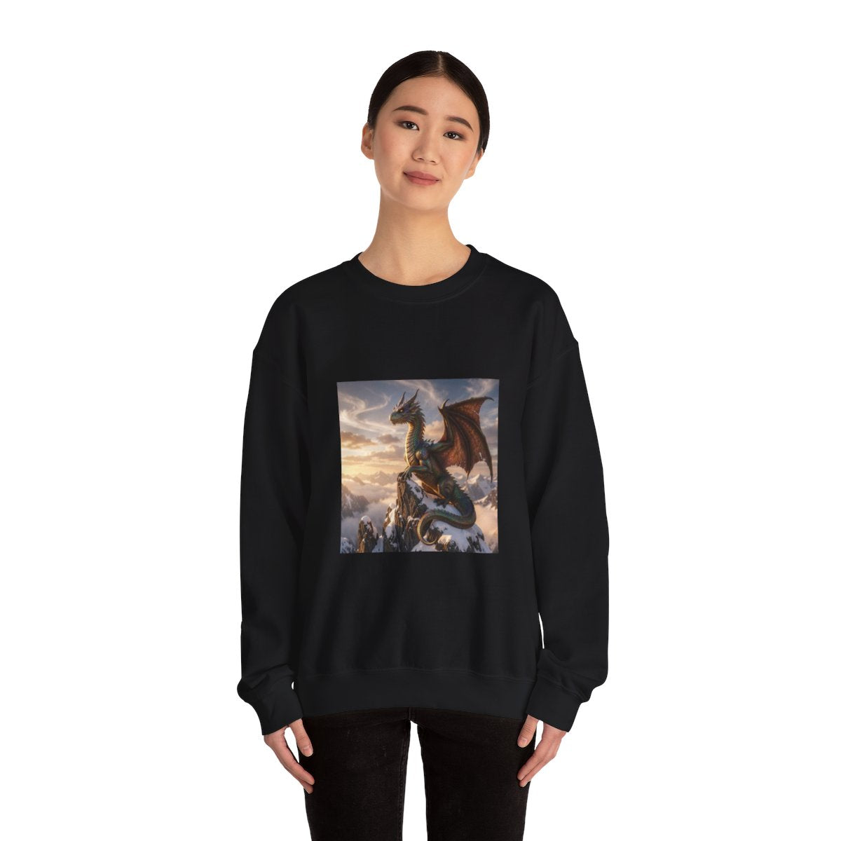 Alpine Crown Dragon Crewneck Sweatshirt person 1 mockup from The Ember Hoard