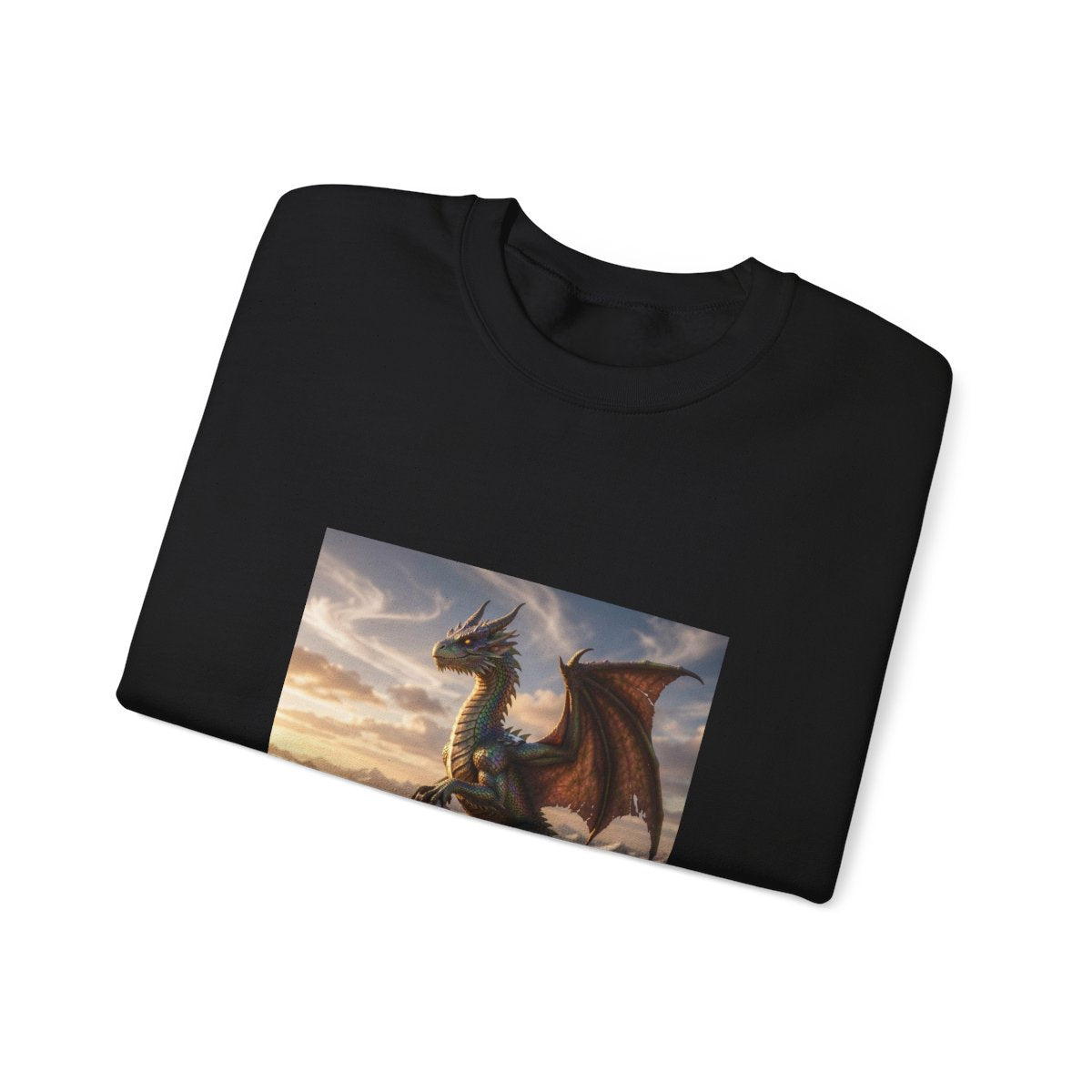 Alpine Crown Dragon Crewneck Sweatshirt folded mockup from The Ember Hoard