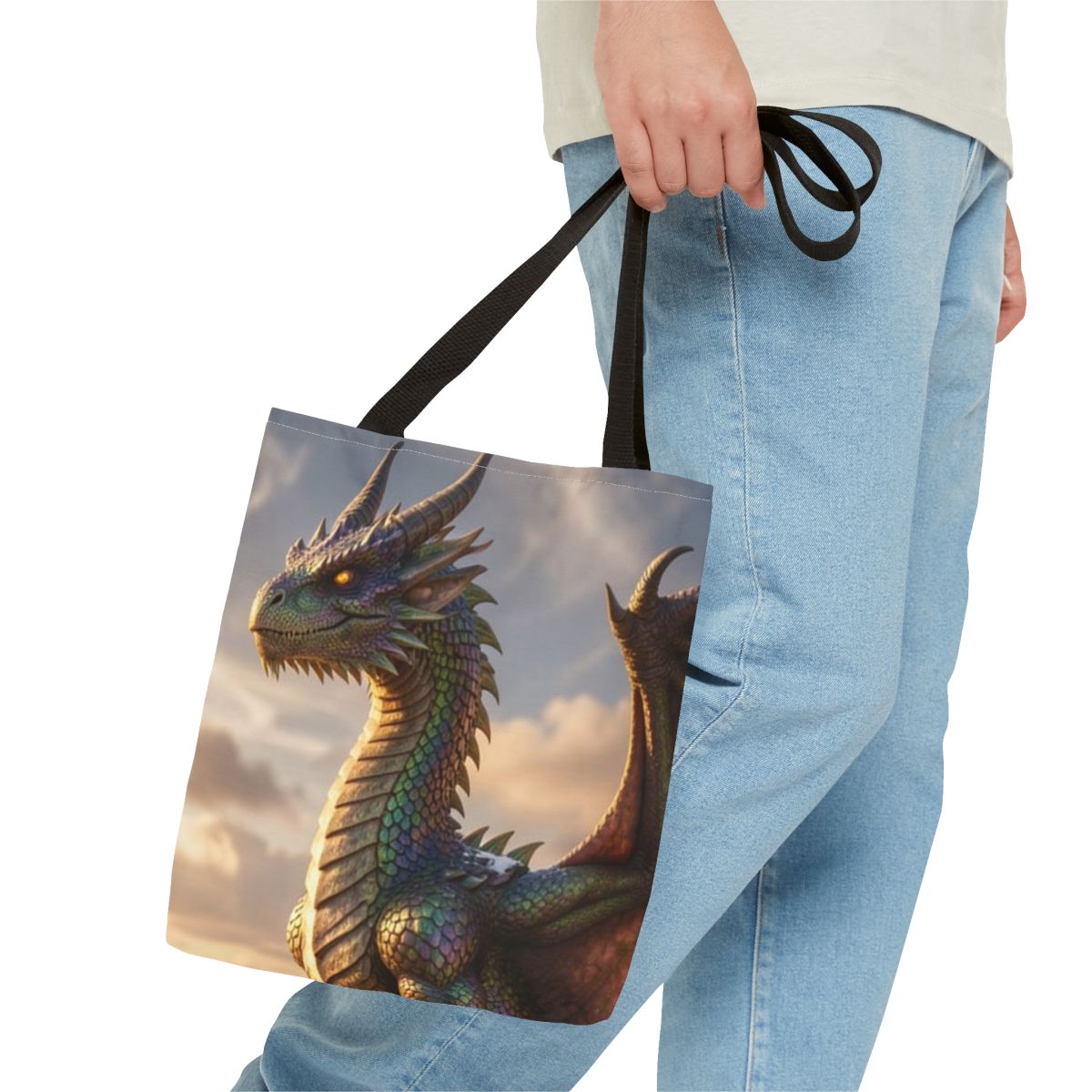 Alpine Crown Dragon Tote Bag person 1 mockup from The Ember Hoard