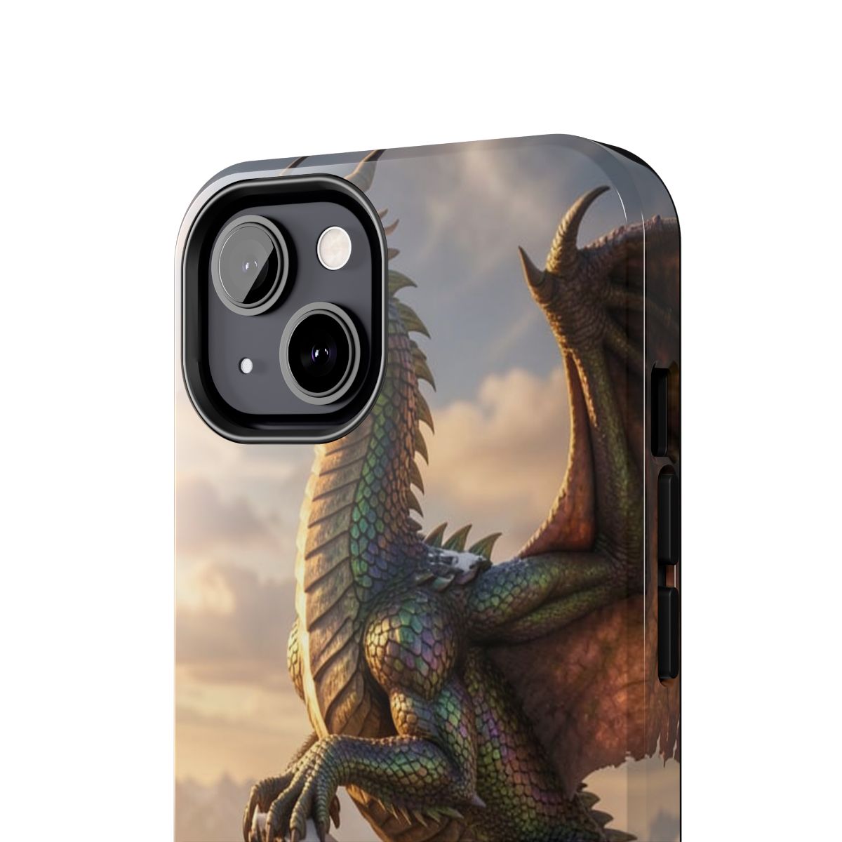 Alpine Crown Dragon Tough Phone Case close up mockup from The Ember Hoard
