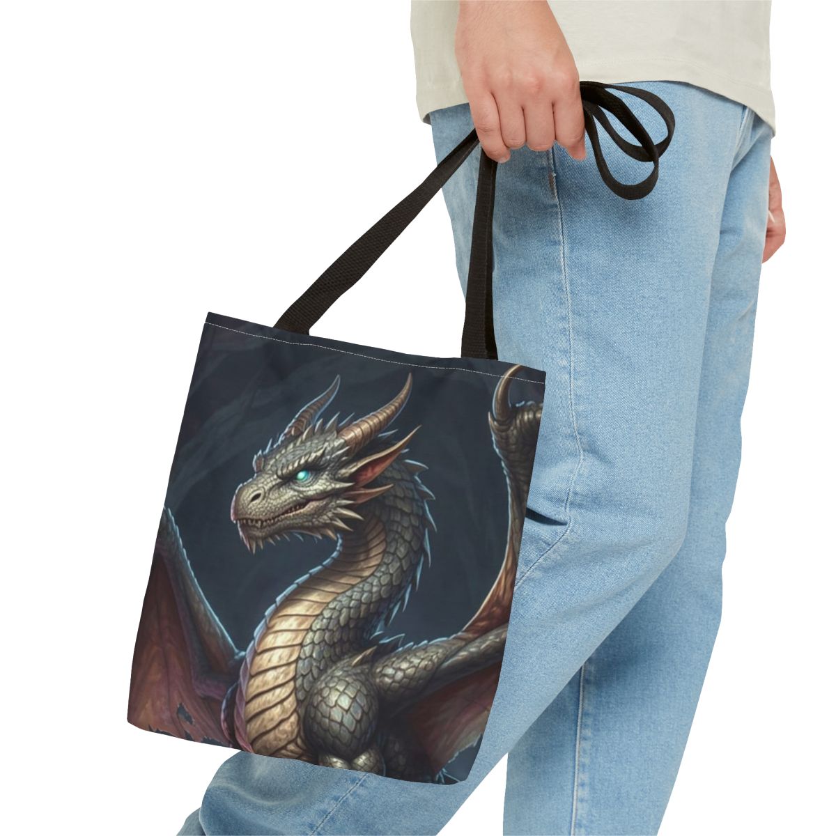 Crystal Cavern Dragon Tote Bag person 1 mockup from The Ember Hoard