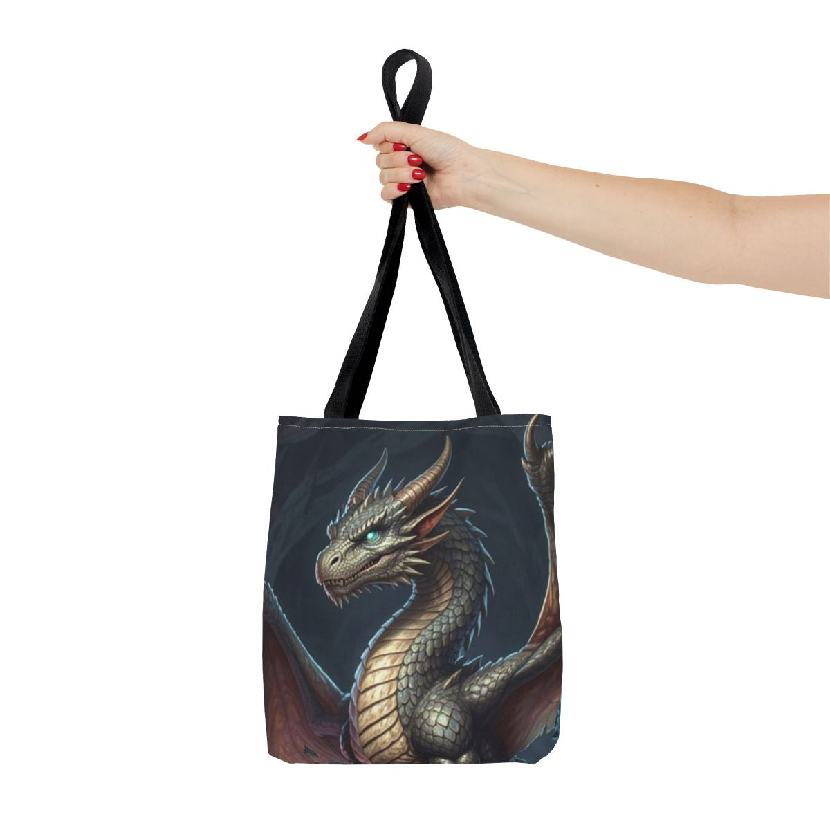 Crystal Cavern Dragon Tote Bag person 2 mockup from The Ember Hoard