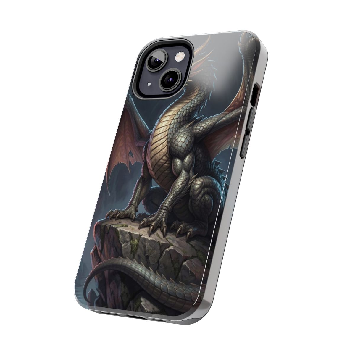 Crystal Cavern Dragon Tough Phone Case side mockup from The Ember Hoard