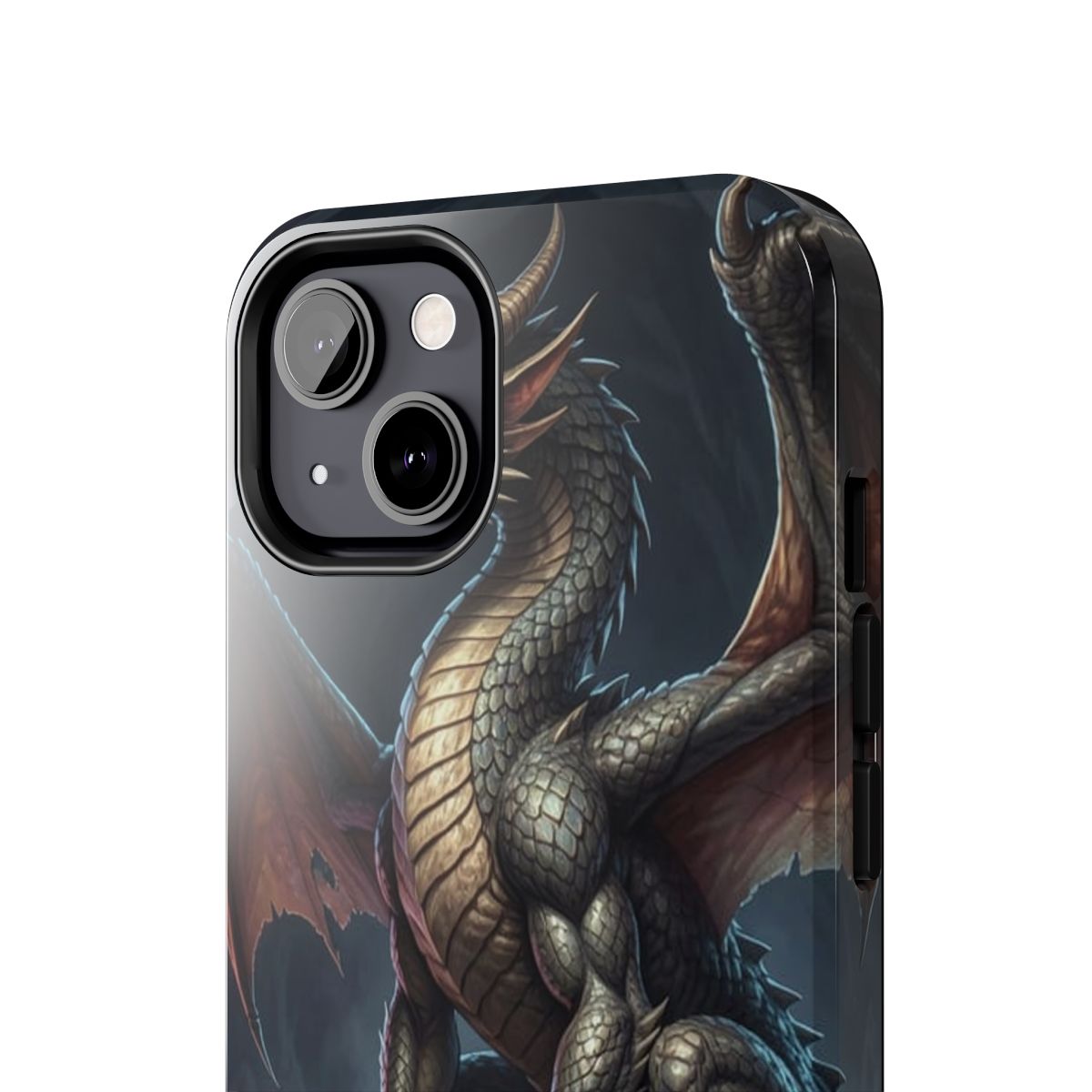 Crystal Cavern Dragon Tough Phone Case close up mockup from The Ember Hoard