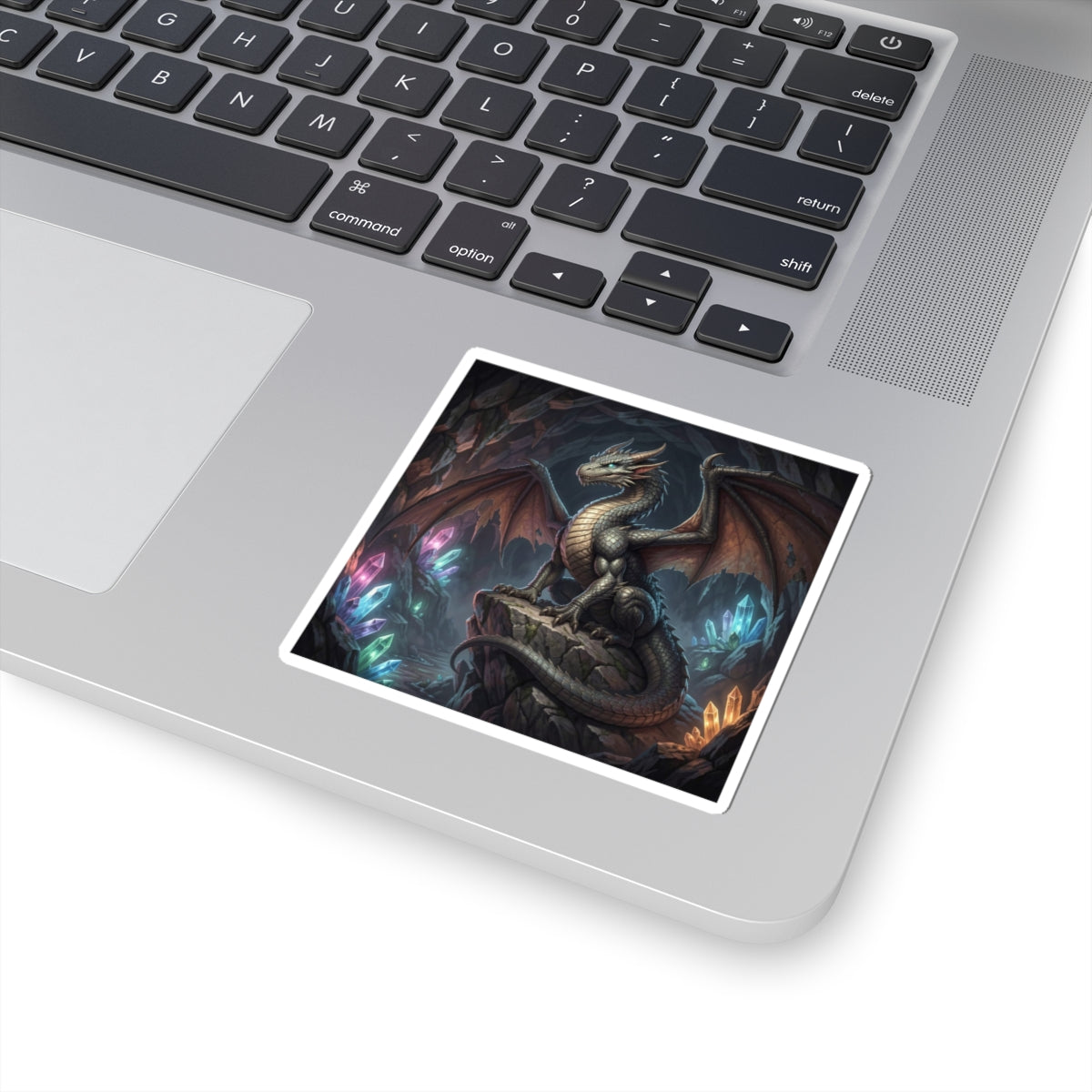 Crystal Cavern Dragon Kiss-Cut Sticker context 1 mockup from The Ember Hoard