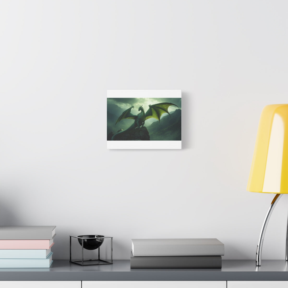 Emerald Wyrm Dragon Canvas Wall Art context 1 mockup from The Ember Hoard