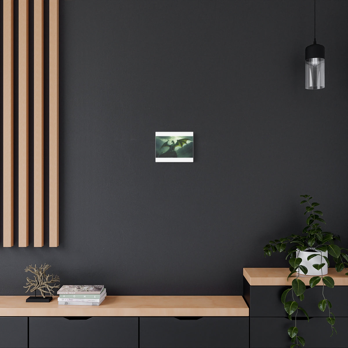 Emerald Wyrm Dragon Canvas Wall Art context 2 mockup from The Ember Hoard