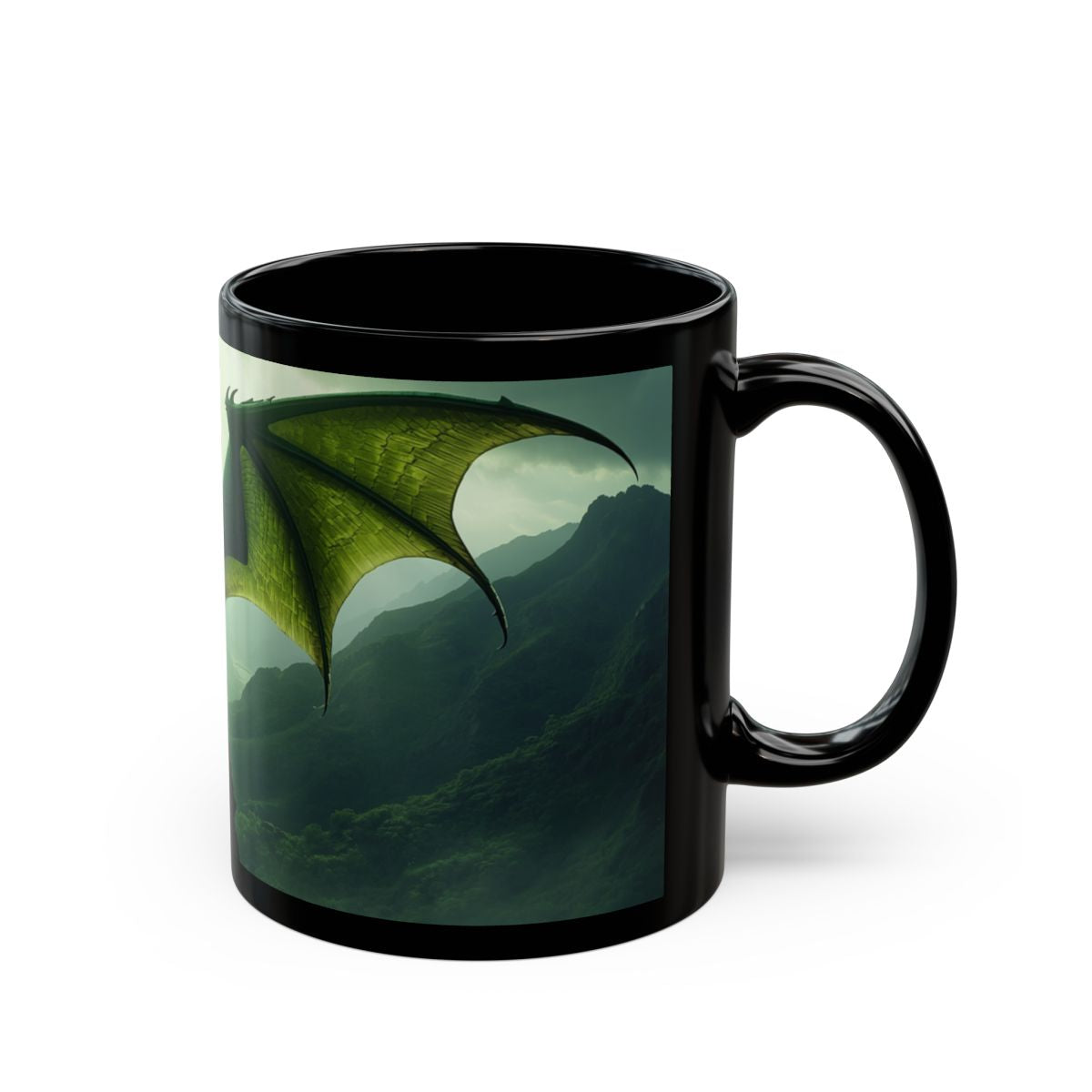 Emerald Wyrm Dragon Mug right mockup from The Ember Hoard