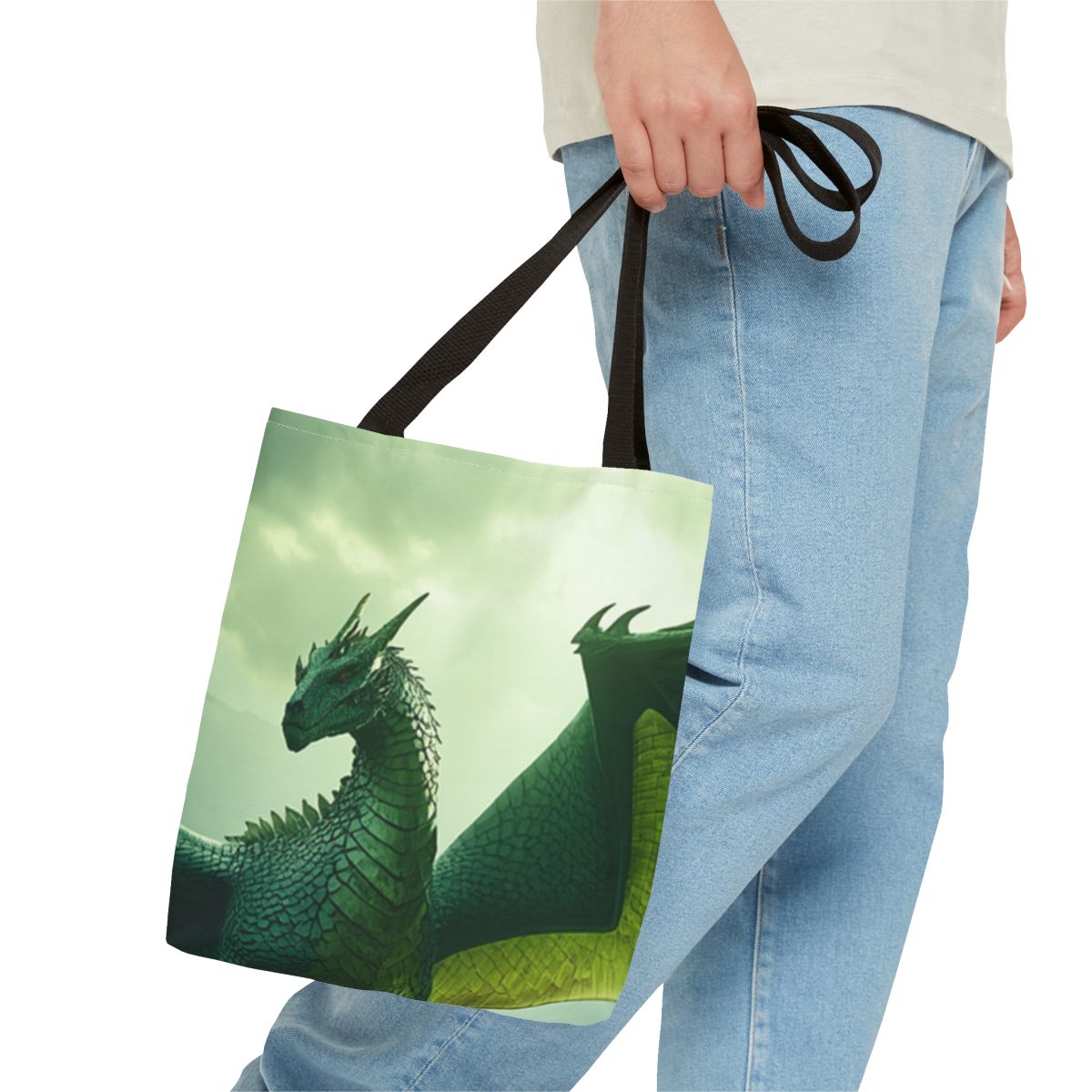 Emerald Wyrm Dragon Tote Bag person 1 mockup from The Ember Hoard