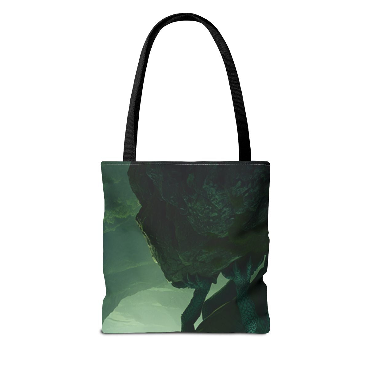 Emerald Wyrm Dragon Tote Bag back mockup from The Ember Hoard