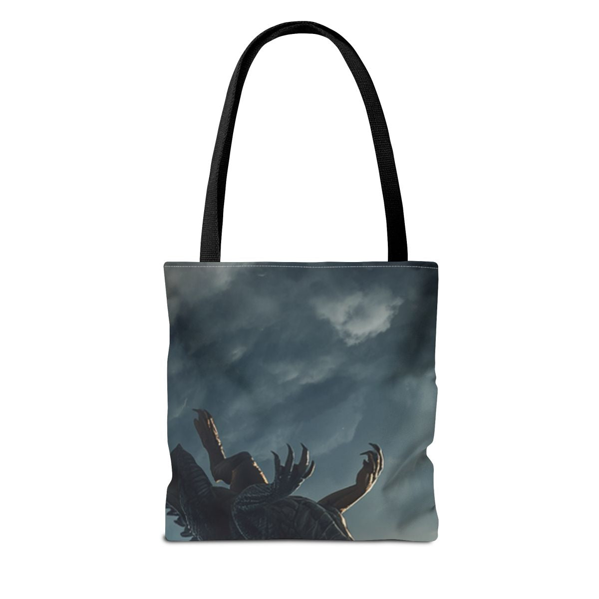 Skyfire Sovereign Dragon Tote Bag back mockup from The Ember Hoard