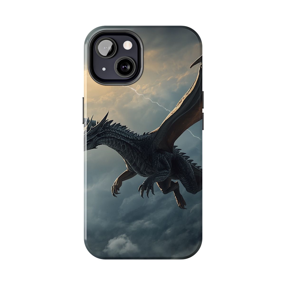 Skyfire Sovereign Dragon Tough Phone Case front mockup from The Ember Hoard