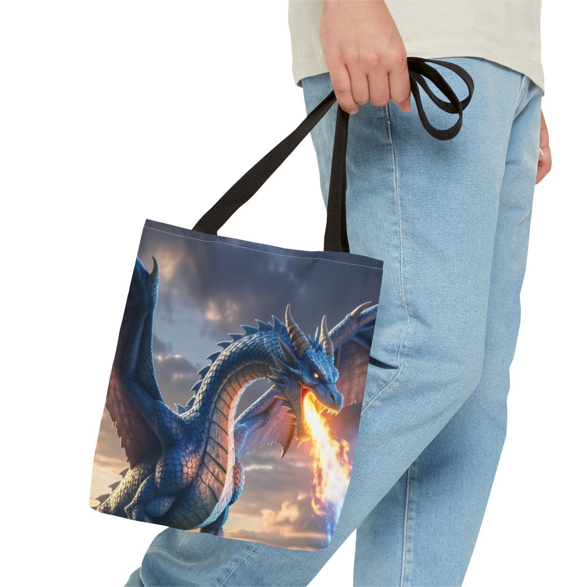 Stormfire Dragon Tote Bag person 1 mockup from The Ember Hoard