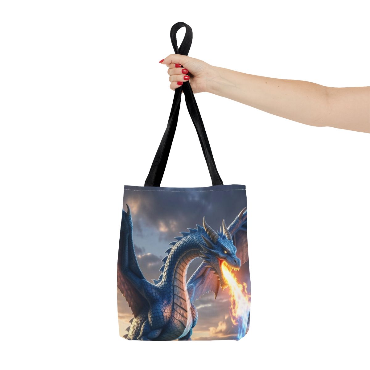 Stormfire Dragon Tote Bag person 2 mockup from The Ember Hoard