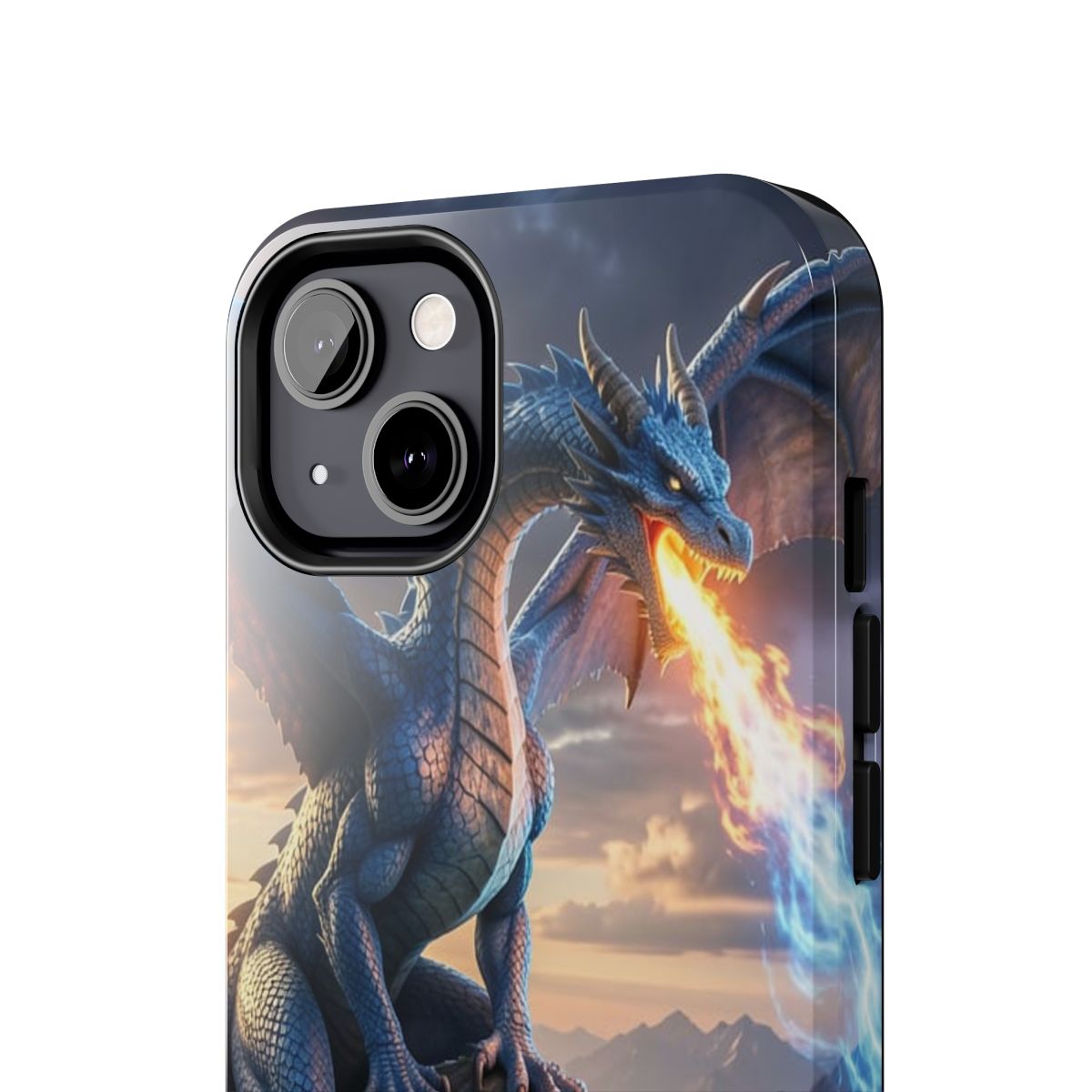 Stormfire Dragon Tough Phone Case close up mockup from The Ember Hoard