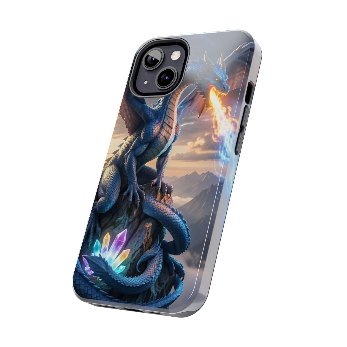 Stormfire Dragon Tough Phone Case side mockup from The Ember Hoard
