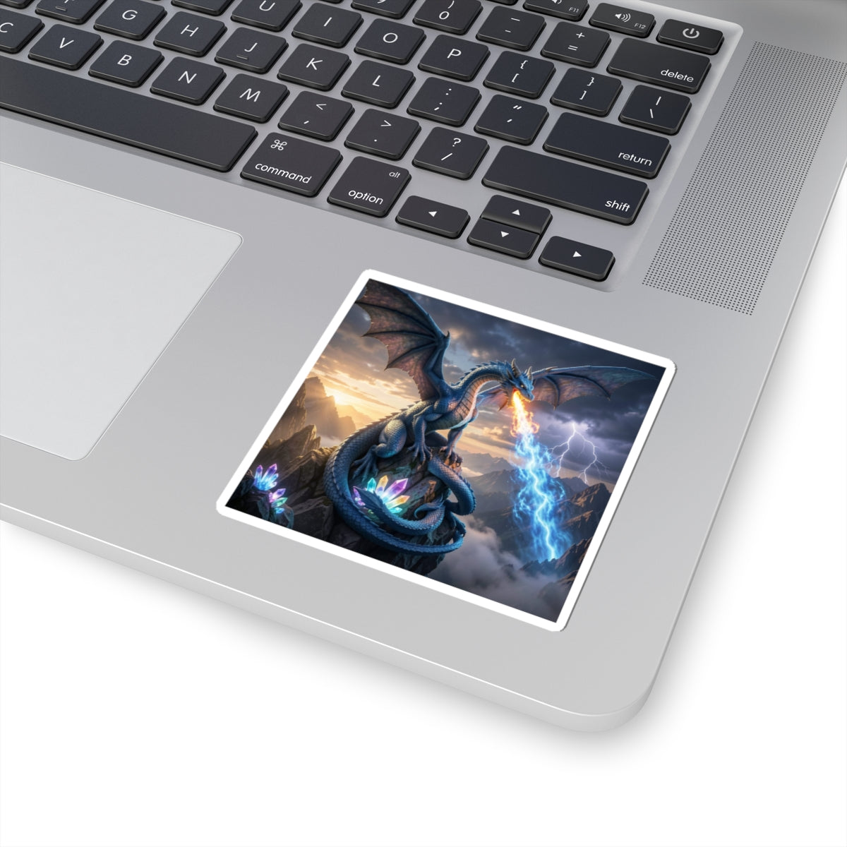 Stormfire Dragon Kiss-Cut Sticker context 1 mockup from The Ember Hoard